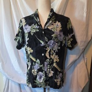 Tommy Bahama Black Floral Blouse